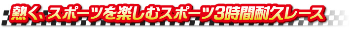 熱く、スポーツを楽しむスポーツ3時間耐久レース