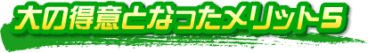 大の得意となったメリット5 大の得意となったメリット5