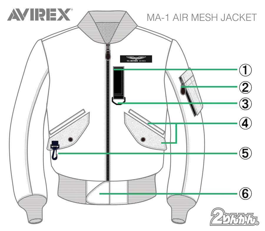 AVIREX MA-1 AIR MESH JACKET｜２りんかん