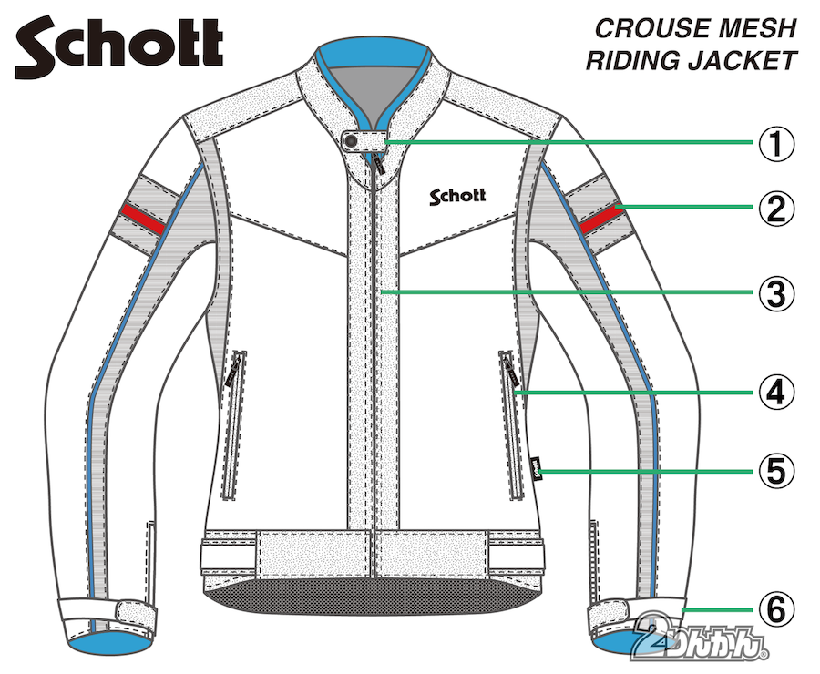 Schott_CROUSE MESH RIDING JACKET|2りんかん