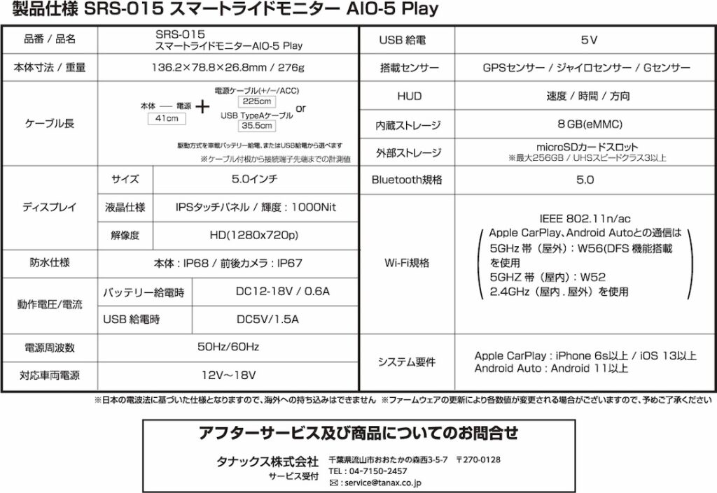 スマートライドモニター AIO-5 Play|2りんかん
