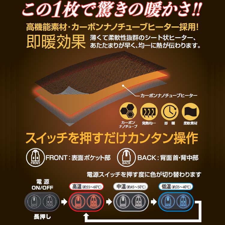 アタックベース ハイブリッドヒートベスト｜２りんかん