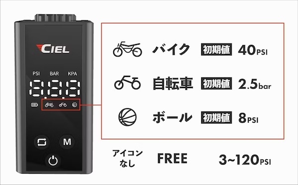 充電式 電動エアポンプ CIEL IO3 ミニエアポンプ|2りんかん