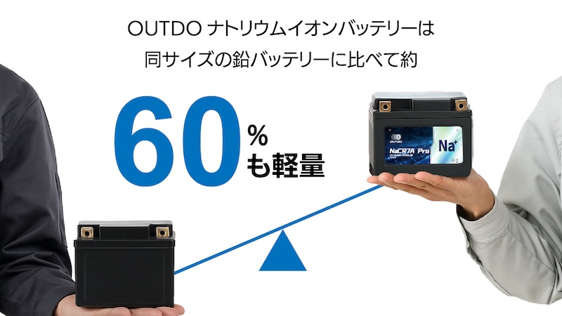 OUTDO｜ナトリウムイオンバッテリー｜２りんかん