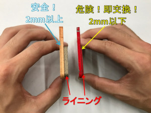 ブレーキパッドの交換目安HPコピー写真